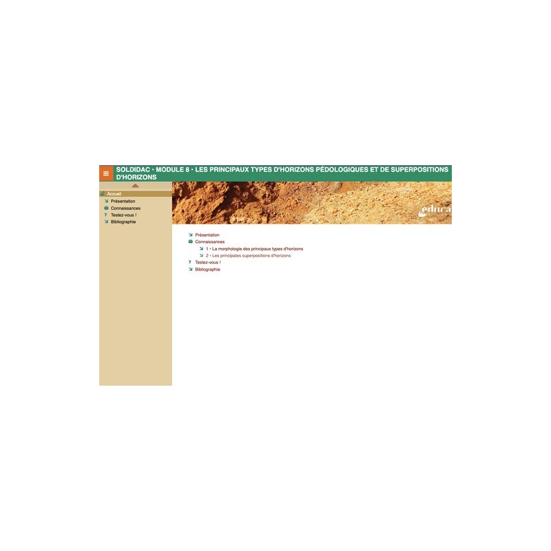 Les principaux types d'horizons pédologiques et de superpositions d'horizons